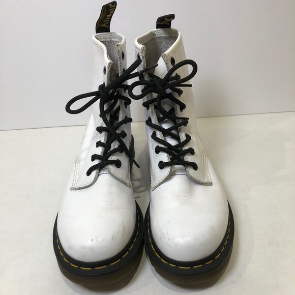 Dr. Martens 1460 25057 Smooth Leather Boots Taupe White Women's Size 8 - Picture 7 of 7